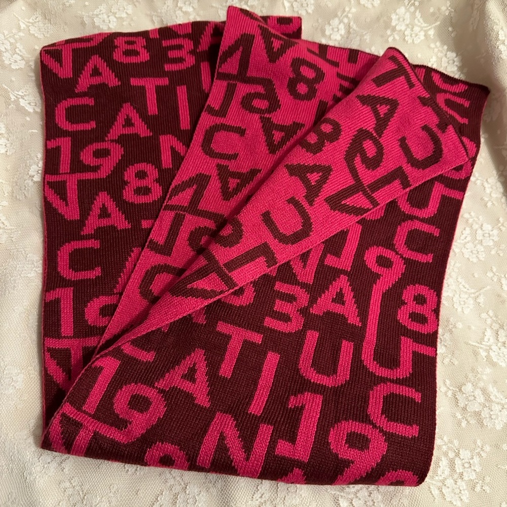 Nautica 8 X 56 Letters & Numbers Scarf New W Tags Great For A Child/Teacher
